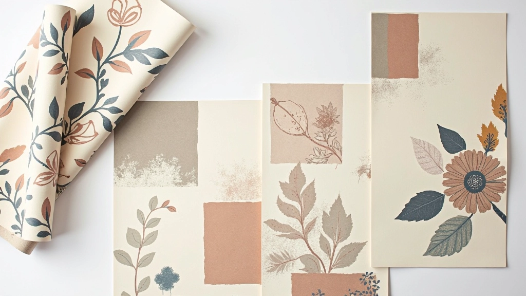 Campionari di carta da parati italiana contemporanea con motivi geometrici e floreali